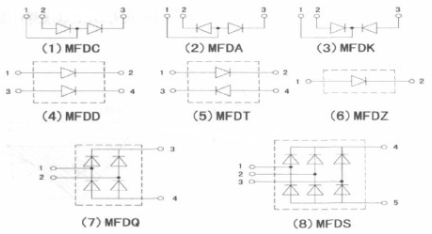 圖1 超快恢復(fù)二極管模塊內(nèi)部電路連接圖