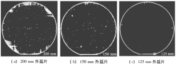 圖3 不同直徑硅外延片滑移線分布圖